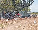 Encontraron 118 trabajadores en un campo de Santa Lucía.